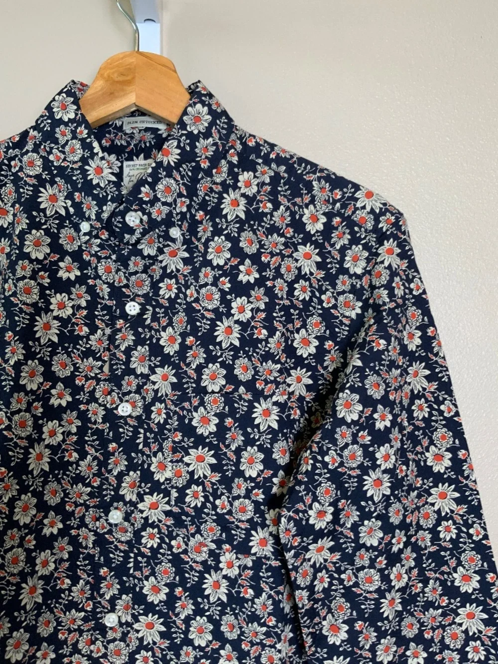 J. Crew Floral Slim Untucked Stretch Secret Wash Cotton Poplin Button Down Shirt